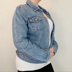 GAP Blue Long Sleeve Button Denim Jacket